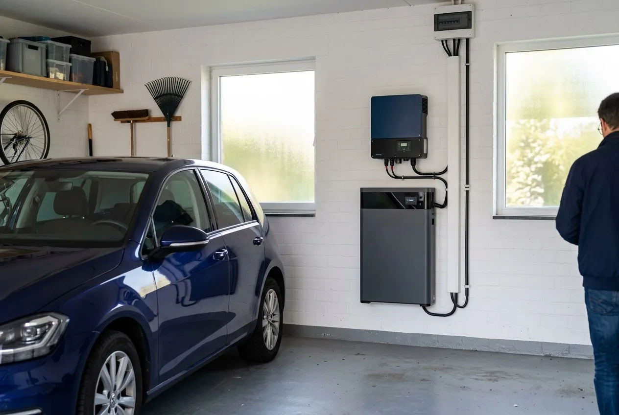 Thuisbatterij in de garage