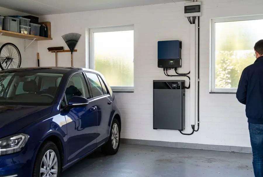 Thuisbatterij in de garage