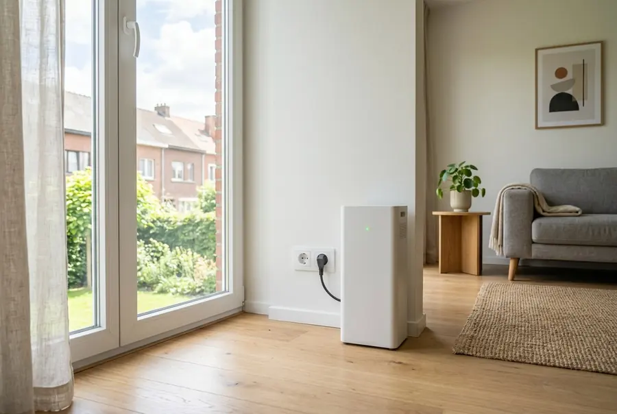 Stekkerbatterij in de woonkamer